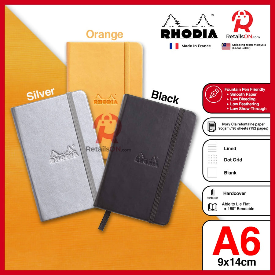 RHODIA Notebook - Boutique Webnotebook A6 - Fountain Pen Friendly Paper (ORIGINAL) | [RetailsON] - RetailsON.com (Premium Retail Collections)