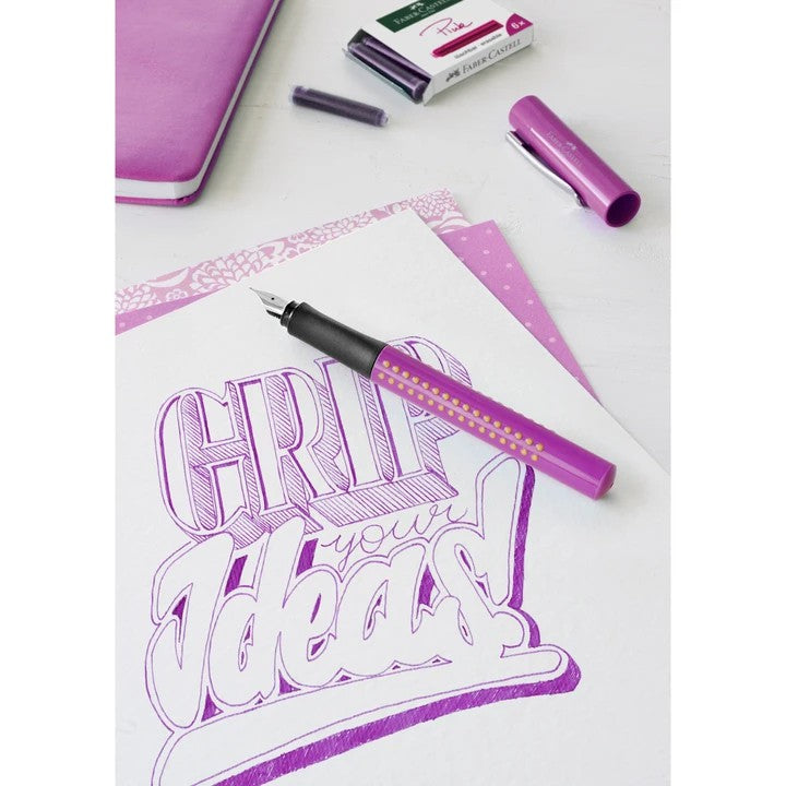 Faber-Castell Ink Cartridges (6 Cartridges) - Pink / Standard International Fountain Pen Ink Cartridges (ORIGINAL) - RetailsON.com (Premium Retail Collections)