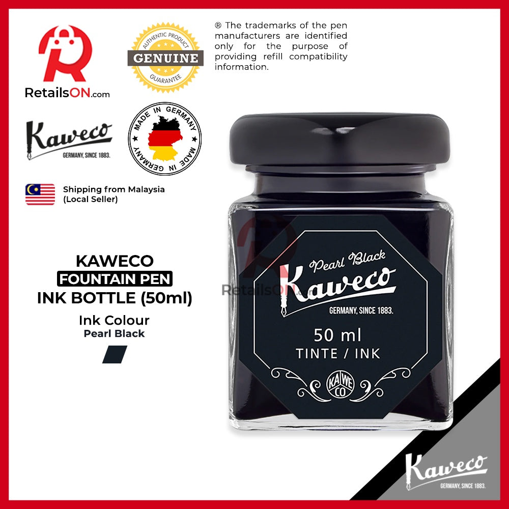 Kaweco Ink Bottle (50ml) - Pearl Black / Fountain Pen Ink Bottle 1pc (ORIGINAL) / [RetailsON] - RetailsON.com (Premium Retail Collections)