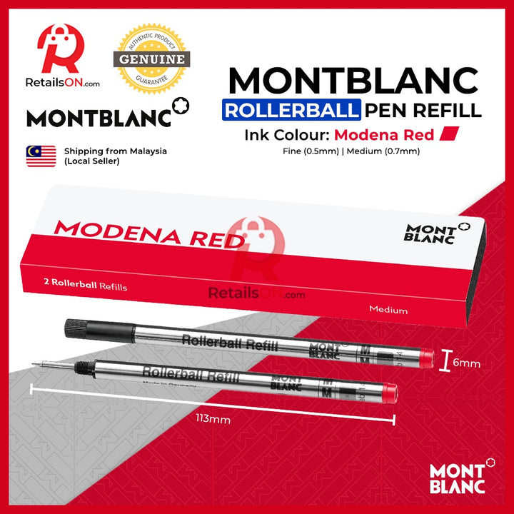 Montblanc Rollerball Refill (2 Per Pack) - Modena Red (ORIGINAL) / [RetailsON] - RetailsON.com (Premium Retail Collections)