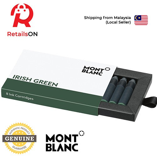 Montblanc Fountain Pen Ink Cartridges (8 Per Pack) - Irish Green / Standard Fountain Pen Ink Cartridge (ORIGINAL) - RetailsON.com (Premium Retail Collections)