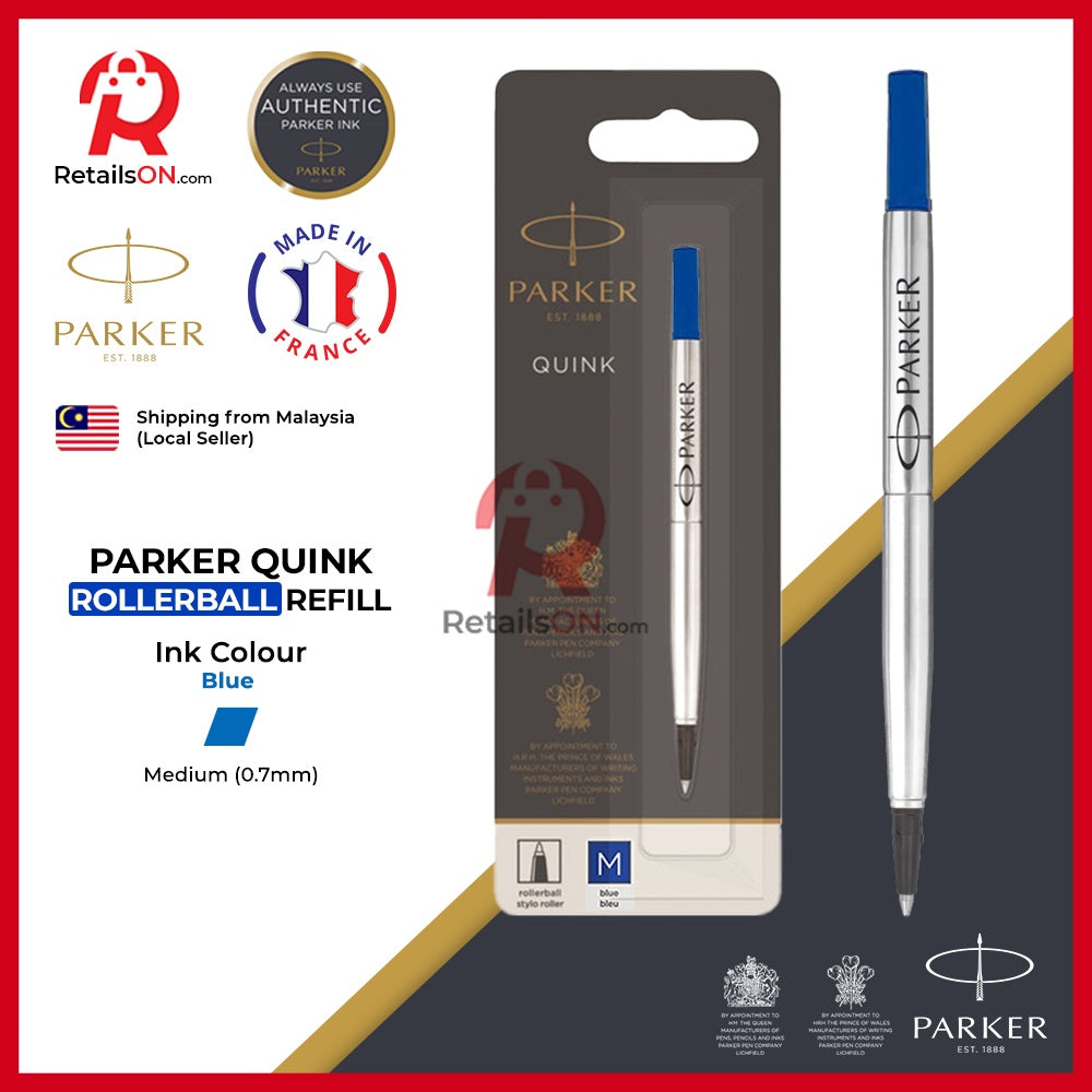 Parker QUINK Refill Rollerball - Blue (M) - (ORIGINAL) / [RetailsON] - RetailsON.com (Premium Retail Collections)