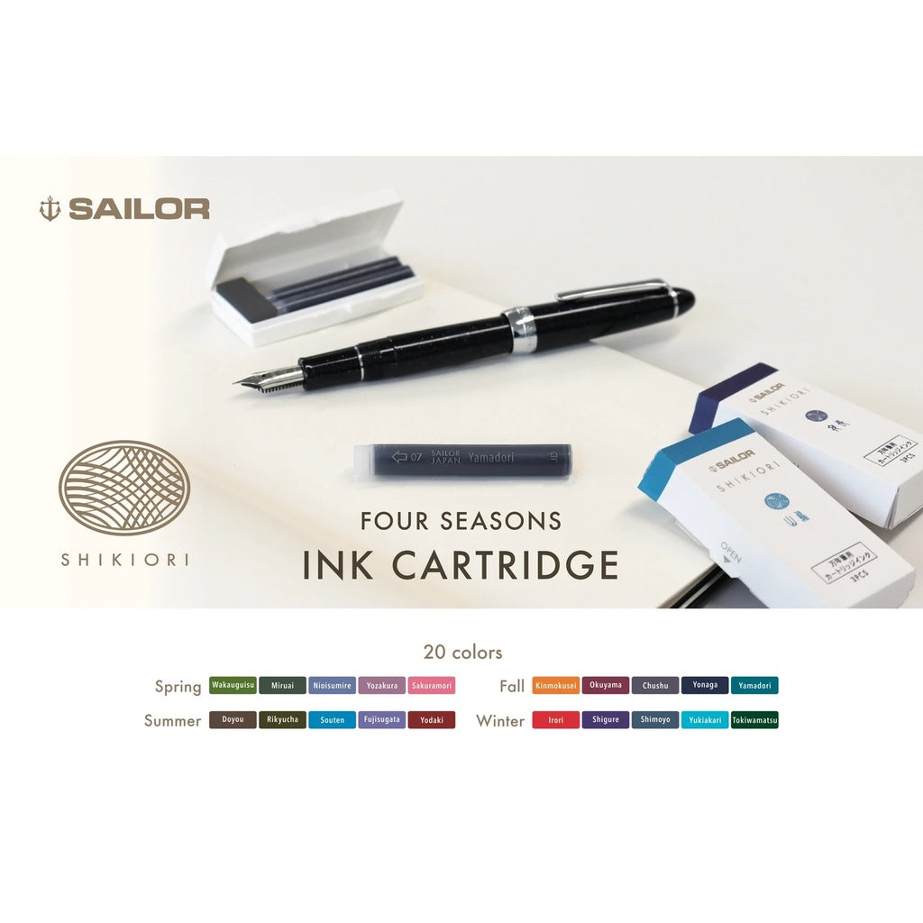Sailor Shikiori Ink Cartridge – Yuki Akari (Pack of 3) / Fountain Pen Ink Cartridges for SAILOR (ORIGINAL) |[RetailsON] - RetailsON.com (Premium Retail Collections)