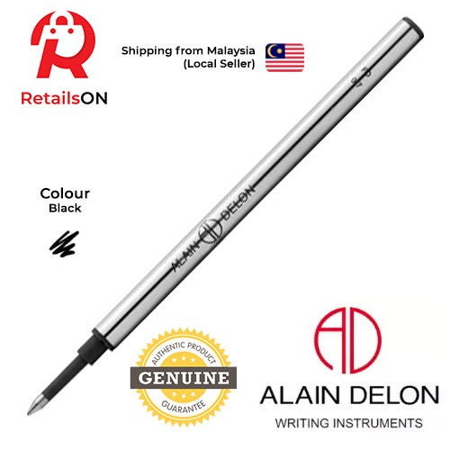 Alain Delon Refill for Rollerball Pens - Black [1pc] / [RetailsON] - RetailsON.com (Premium Retail Collections)