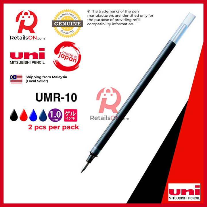Mitsubishi Uni-ball Refill - Signo Gel - UMR-10 (1.0 mm) - Multi Colours (1pc) / Uniball Uni /[RetailsON] - RetailsON.com (Premium Retail Collections)