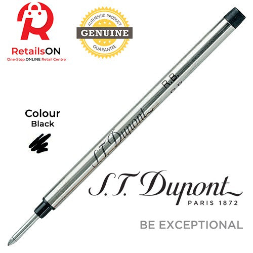 S.T. Dupont Refill Rollerball - Black | Roller ball Pen Refill for ST Dupont Paris (ORIGINAL) - RetailsON.com (Premium Retail Collections)