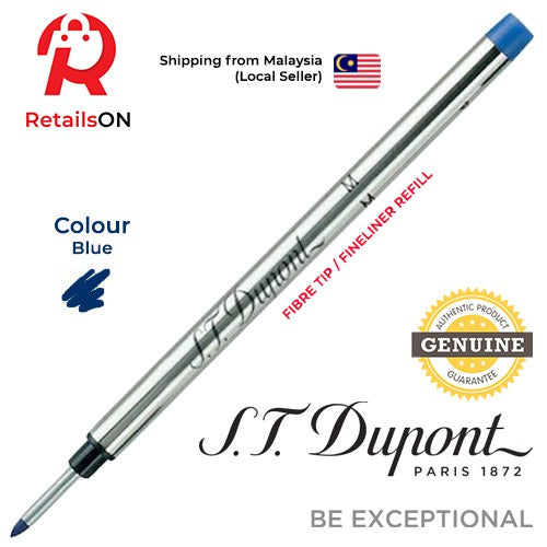 S.T. Dupont Refill Fibre Tip - Blue | Fineliner Pen Refill for ST Dupont Paris (ORIGINAL) - RetailsON.com (Premium Retail Collections)