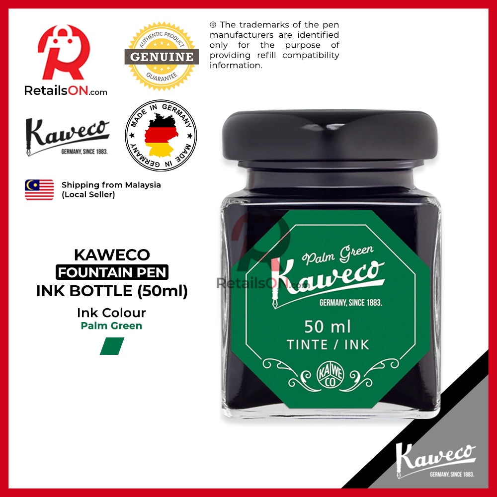 Kaweco Ink Bottle (50ml) - Palm Green / Fountain Pen Ink Bottle 1pc (ORIGINAL) / [RetailsON] - RetailsON.com (Premium Retail Collections)