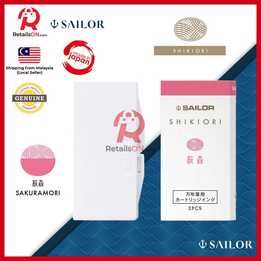 Sailor Shikiori Ink Cartridge – Sakura Mori (Pack of 3) / Fountain Pen Ink Cartridges for SAILOR (ORIGINAL) |[RetailsON] - RetailsON.com (Premium Retail Collections)