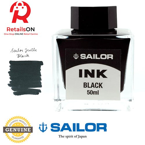 Sailor Jentle Black Fountain Pen Ink Bottle - 50ml (ORIGINAL) - RetailsON.com (Premium Retail Collections)