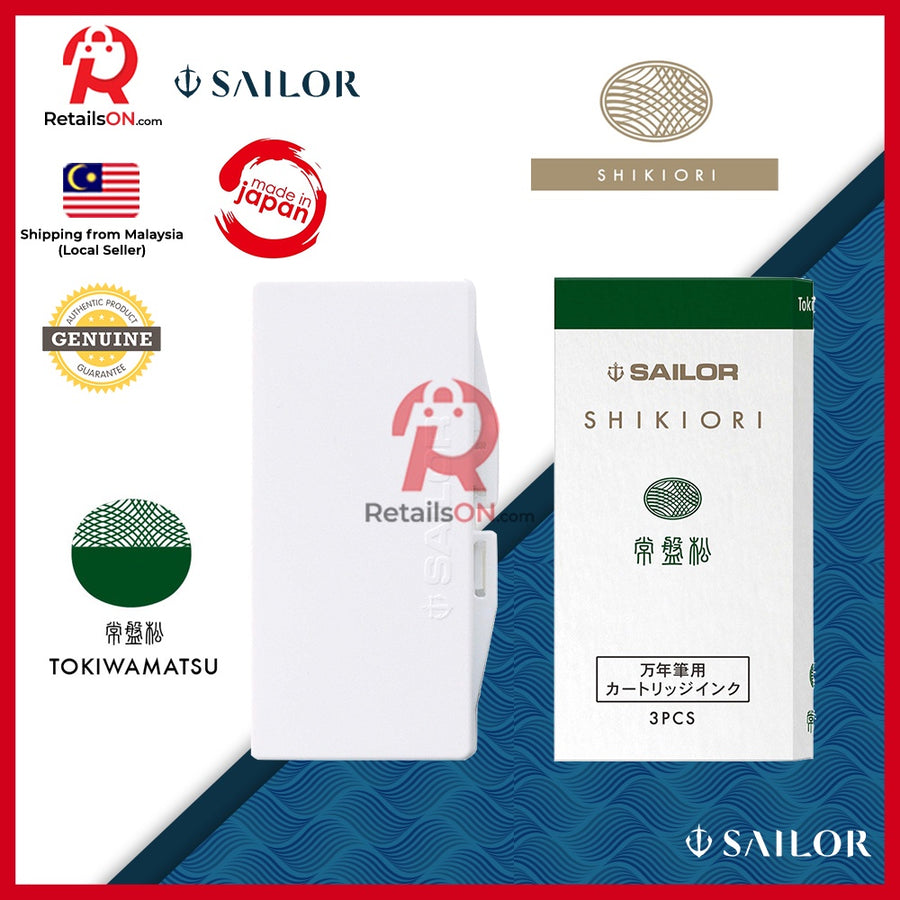 Sailor Shikiori Ink Cartridge – Tokiwamatsu (Pack of 3) / Fountain Pen Ink Cartridges for SAILOR (ORIGINAL) |[RetailsON] - RetailsON.com (Premium Retail Collections)