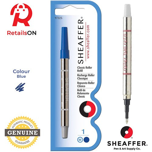 Sheaffer Refill Classic Rollerball - Blue - Medium (M) / Roller Ball Pen Refill 1pc Blue (ORIGINAL) - RetailsON.com (Premium Retail Collections)