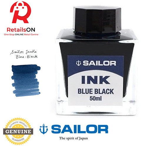 Sailor Jentle Blue Black Fountain Pen Ink Bottle - 50ml (ORIGINAL) - RetailsON.com (Premium Retail Collections)