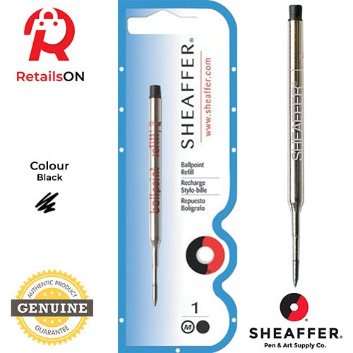 Sheaffer Refill Ballpoint "K" Style - Black / Ball Point Pen Refill 1pc Black (ORIGINAL) - RetailsON.com (Premium Retail Collections)