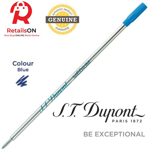 S.T. Dupont Refill Ballpoint - Blue / Ball Point Pen Refill for ST Dupont Paris (ORIGINAL) - RetailsON.com (Premium Retail Collections)