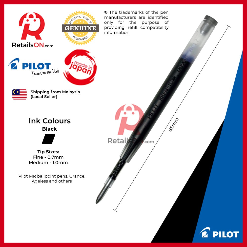 Pilot BRFN Ballpoint Refill - BRFN-10M / BRFN-10F - Black / [ORIGINAL] - RetailsON.com (Premium Retail Collections)