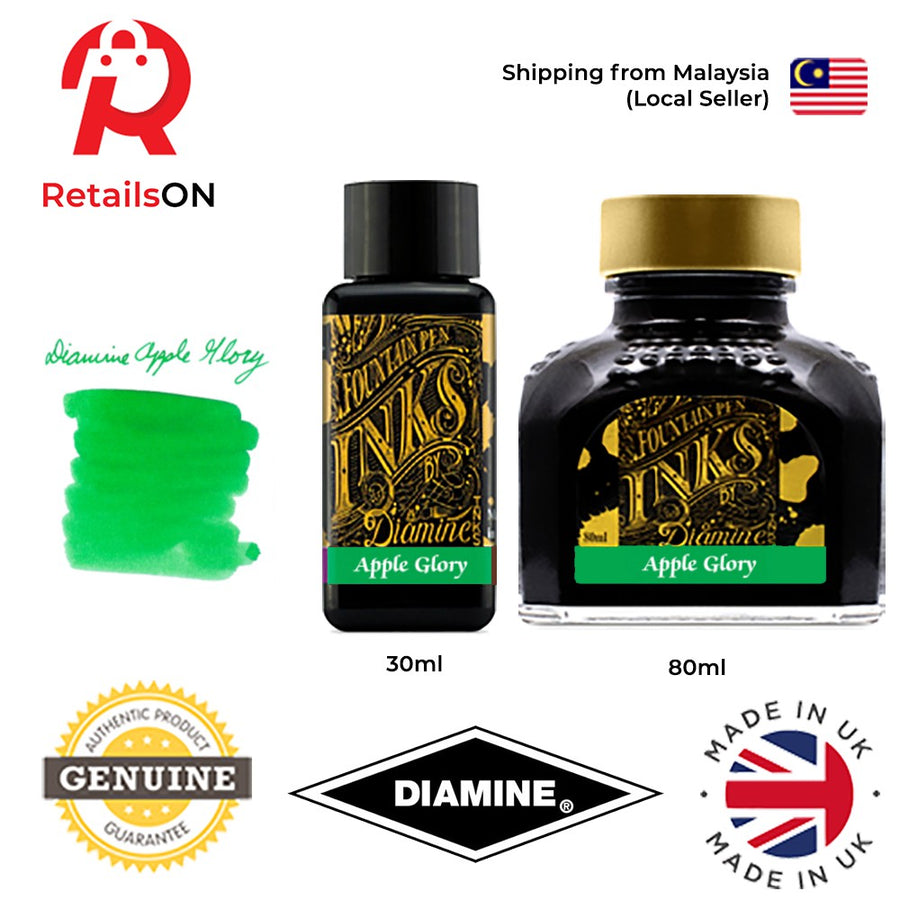 Diamine Ink Bottle (30ml / 80ml) - Apple Glory / Fountain Pen Ink Bottle 1pc (ORIGINAL) / [RetailsON] - RetailsON.com (Premium Retail Collections)