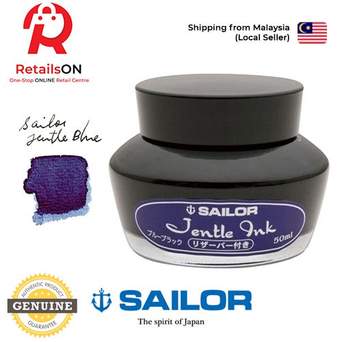 Sailor Jentle Classic - Blue - Fountain Pen Ink Bottle - 50ml (ORIGINAL) | Round Ink Bottle - RetailsON.com (Premium Retail Collections)
