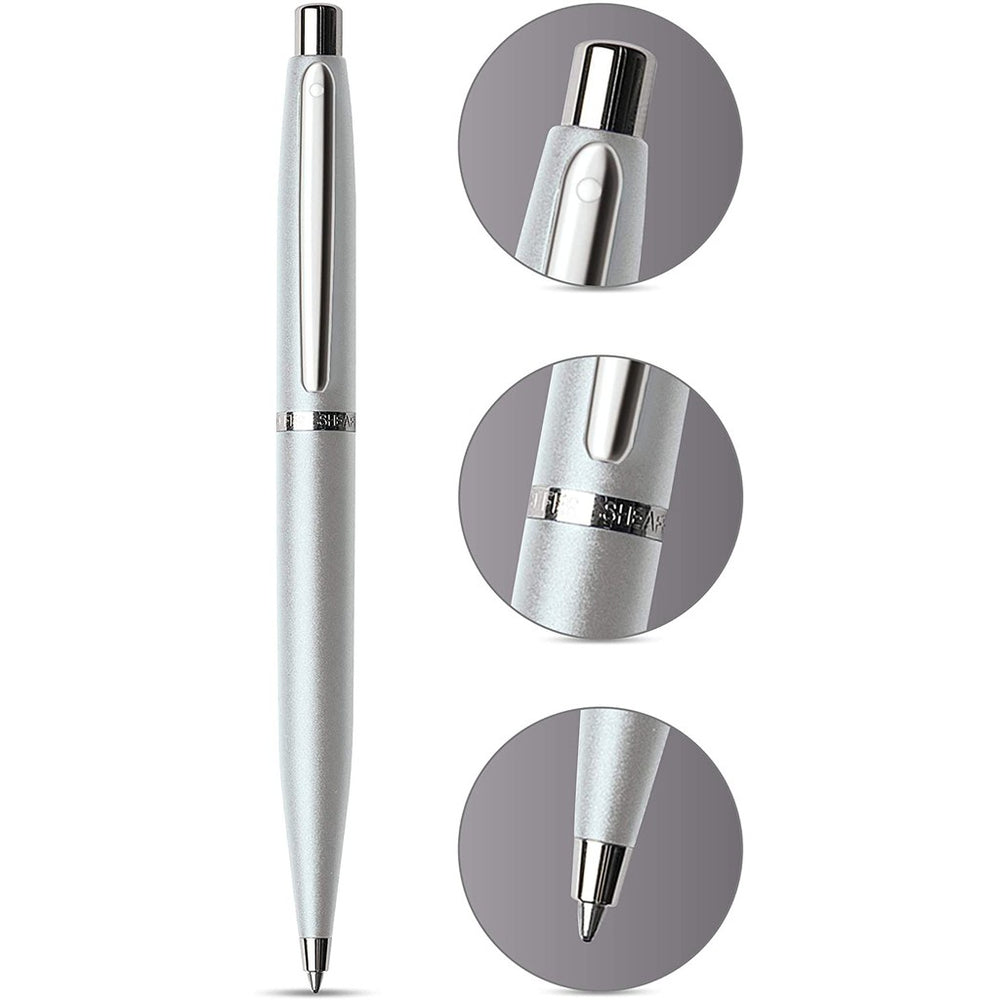 Sheaffer VFM Ballpoint Pen - Strobe Silver Chrome Trim (with Black - Medium (M) Refill) / {ORIGINAL} / [RetailsON] - RetailsON.com (Premium Retail Collections)