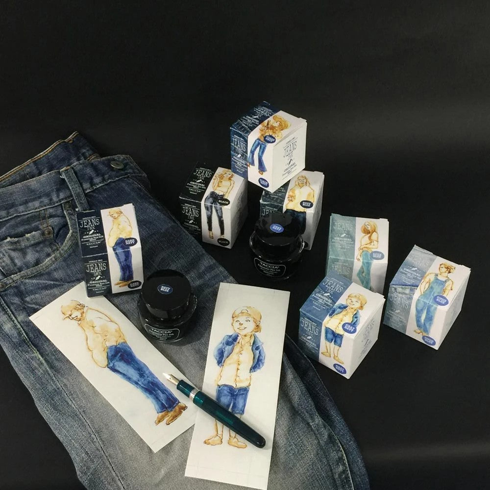 Taccia Jeans Ink Bottle (40ml) - #4 - Clear Navy / Fountain Pen Ink Bottle 1pc (ORIGINAL) / [RetailsON] - RetailsON.com (Premium Retail Collections)