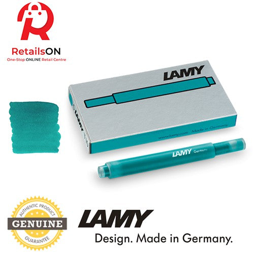 LAMY T10 Fountain Pen Ink Cartridge - Turmaline (Special Edition) / Fountain Pen Refill [1 Pack of 5] (ORIGINAL) - RetailsON.com (Premium Retail Collections)