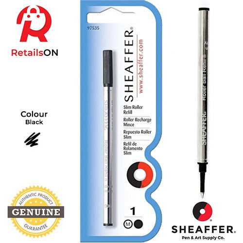 Schmidt Refill 888M Black / Sheaffer Refill Slim Rollerball - Black /  / 1pc Black (ORIGINAL) - RetailsON.com (Premium Retail Collections)