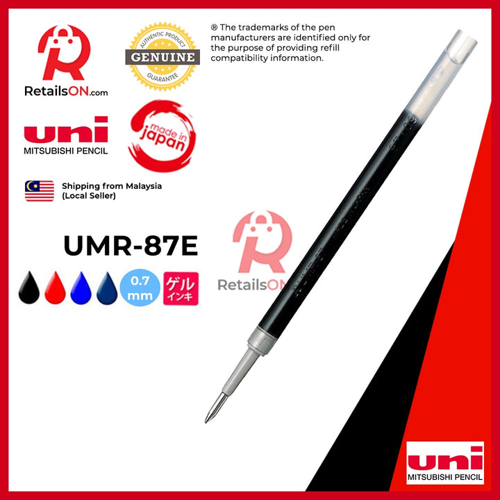 Mitsubishi Uni-ball Refill - Signo Gel - UMR-87E (0.7 mm) - Multi Colours (1pc) / Uniball Uni / [RetailsON] - RetailsON.com (Premium Retail Collections)