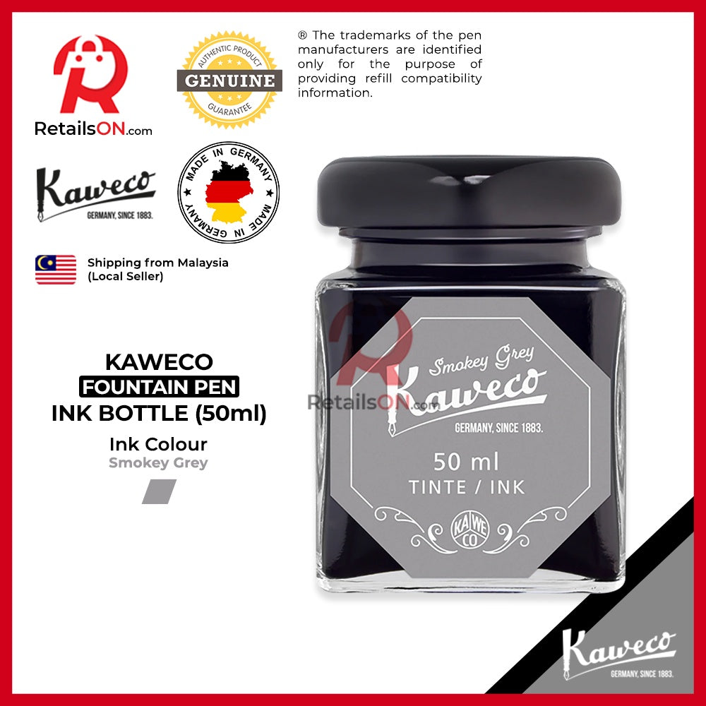 Kaweco Ink Bottle (50ml) - Smokey Grey / Fountain Pen Ink Bottle 1pc (ORIGINAL) / [RetailsON] - RetailsON.com (Premium Retail Collections)