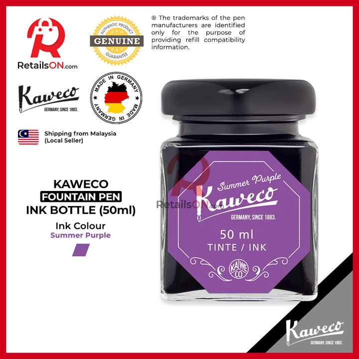 Kaweco Ink Bottle (50ml) - Summer Purple / Fountain Pen Ink Bottle 1pc (ORIGINAL) / [RetailsON] - RetailsON.com (Premium Retail Collections)
