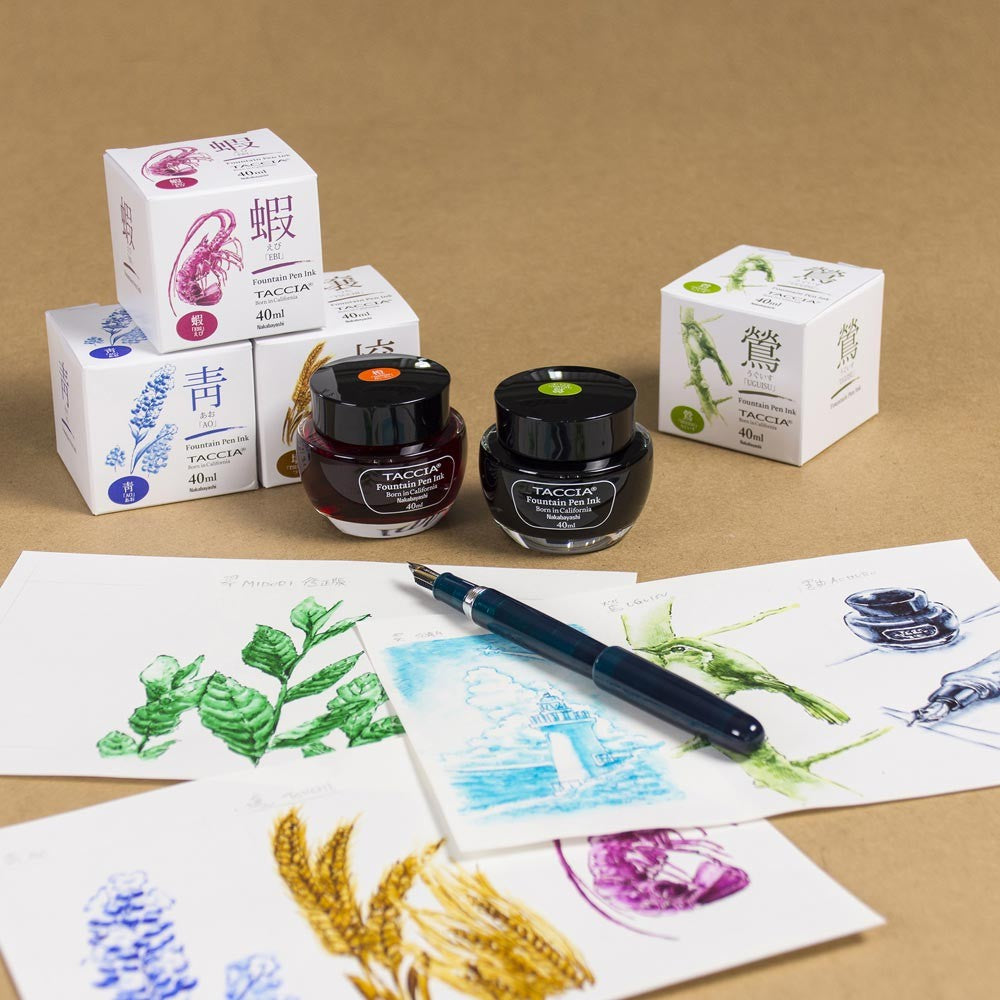 Taccia Sunao-Iro Ink Bottle (40ml) - Ao Guro (Blue Black) / Fountain Pen Ink Bottle 1pc (ORIGINAL) / [RetailsON] - RetailsON.com (Premium Retail Collections)
