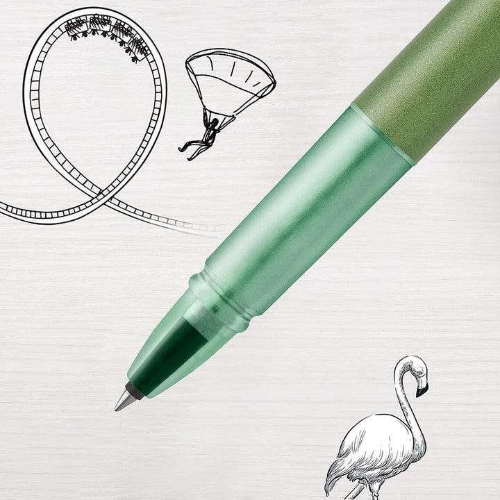 Parker Vector XL Rollerball Pen - Savannah Green Chrome Trim (with Black - Medium (M) Refill) / {ORIGINAL} / [RetailsON] - RetailsON.com (Premium Retail Collections)