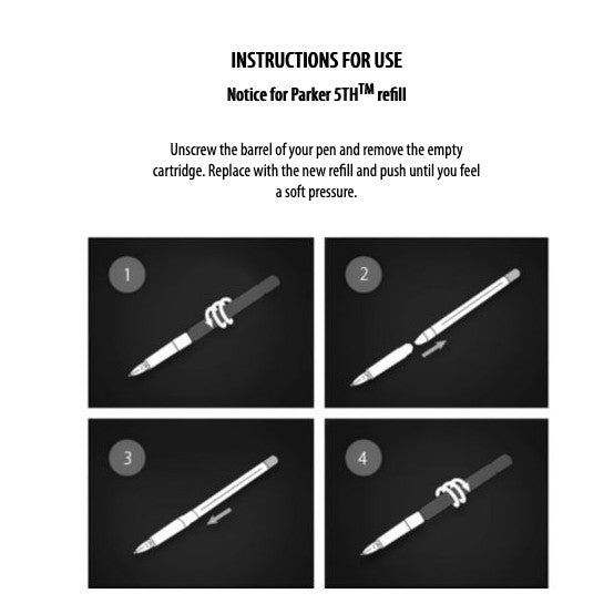 Parker Refill 5th Mode Black - Medium (M) (Quinkflow) / Fibre Tip Pen Refill 1pc Black (ORIGINAL) - RetailsON.com (Premium Retail Collections)
