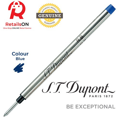 S.T. Dupont Refill Rollerball - Blue | Roller ball Pen Refill for ST Dupont Paris (ORIGINAL) - RetailsON.com (Premium Retail Collections)