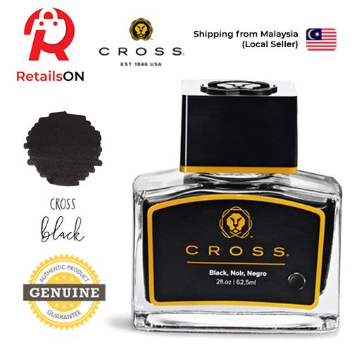 CROSS Refill Fountain Pen 62.5ml Ink Bottle - Black / Fountain Pen Ink Bottle 1pc (ORIGINAL) - RetailsON.com (Premium Retail Collections)