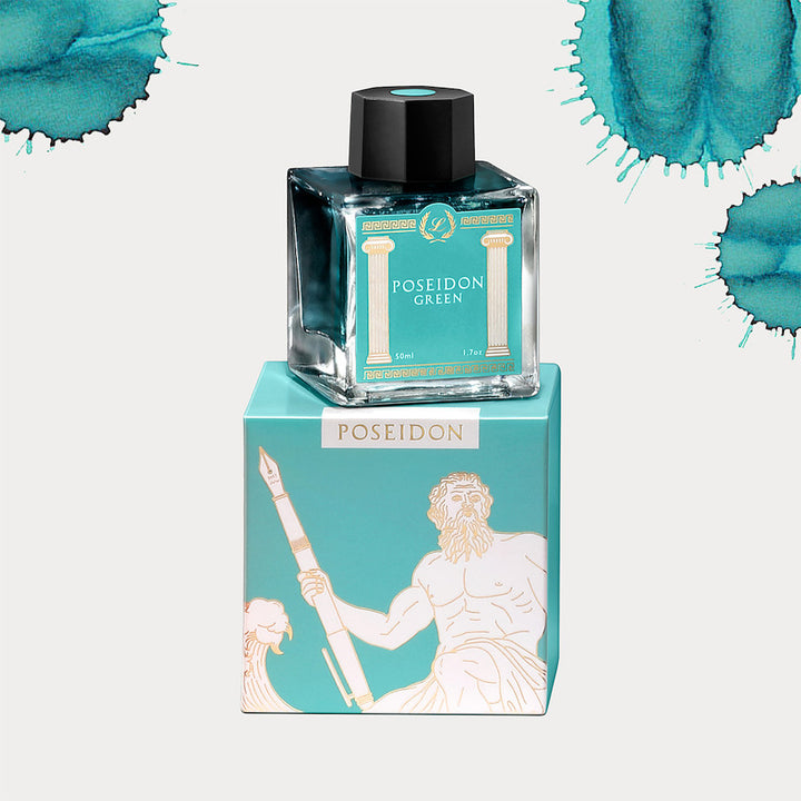 Laban Ink Bottle (50ml) - Greek Mythology - Poseidon Green / Fountain Pen Ink Bottle 1pc (ORIGINAL) / [RetailsON] - RetailsON.com (Premium Retail Collections)