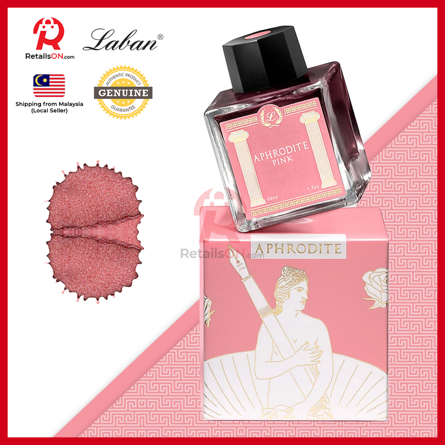 Laban Ink Bottle (50ml) - Greek Mythology - Aphrodite Pink / Fountain Pen Ink Bottle 1pc (ORIGINAL) / [RetailsON] - RetailsON.com (Premium Retail Collections)