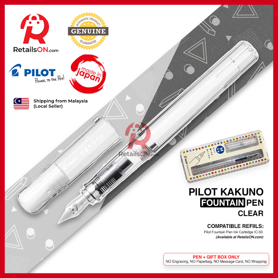 Pilot Kakuno Fountain Pen - Clear / Kaküno / {ORIGINAL} / [RetailsON] - RetailsON.com (Premium Retail Collections)