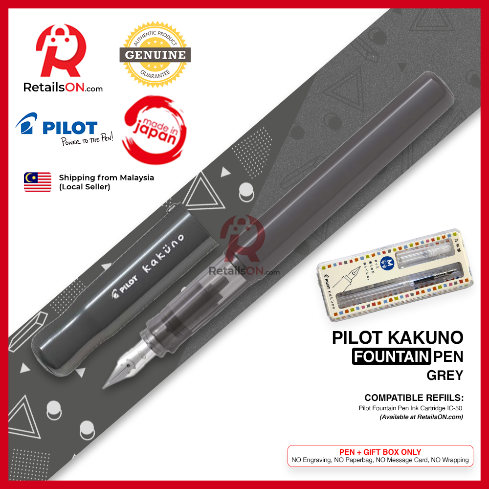 Pilot Kakuno Fountain Pen - Grey Black / Kaküno / {ORIGINAL} / [RetailsON] - RetailsON.com (Premium Retail Collections)