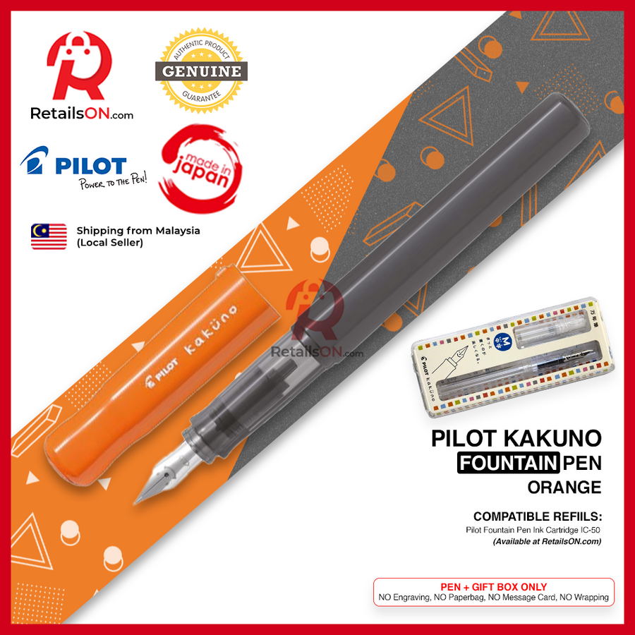 Pilot Kakuno Fountain Pen - Orange / Kaküno / {ORIGINAL} / [RetailsON] - RetailsON.com (Premium Retail Collections)