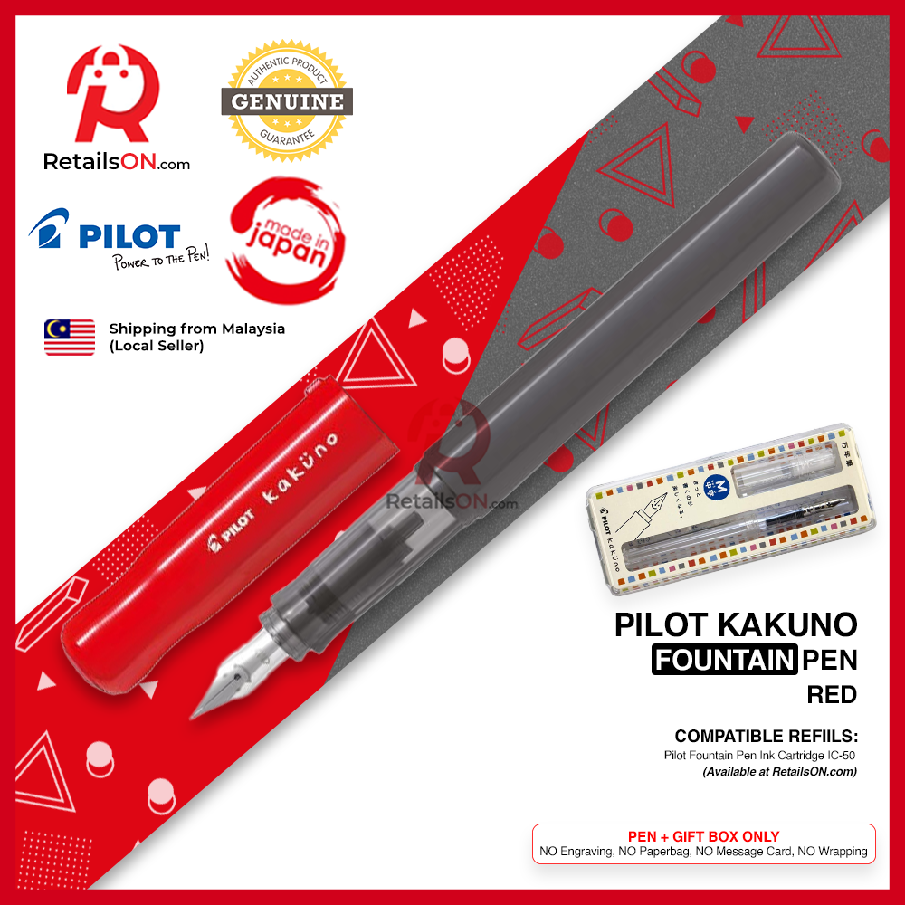 Pilot Kakuno Fountain Pen - Red / Kaküno / {ORIGINAL} / [RetailsON] - RetailsON.com (Premium Retail Collections)