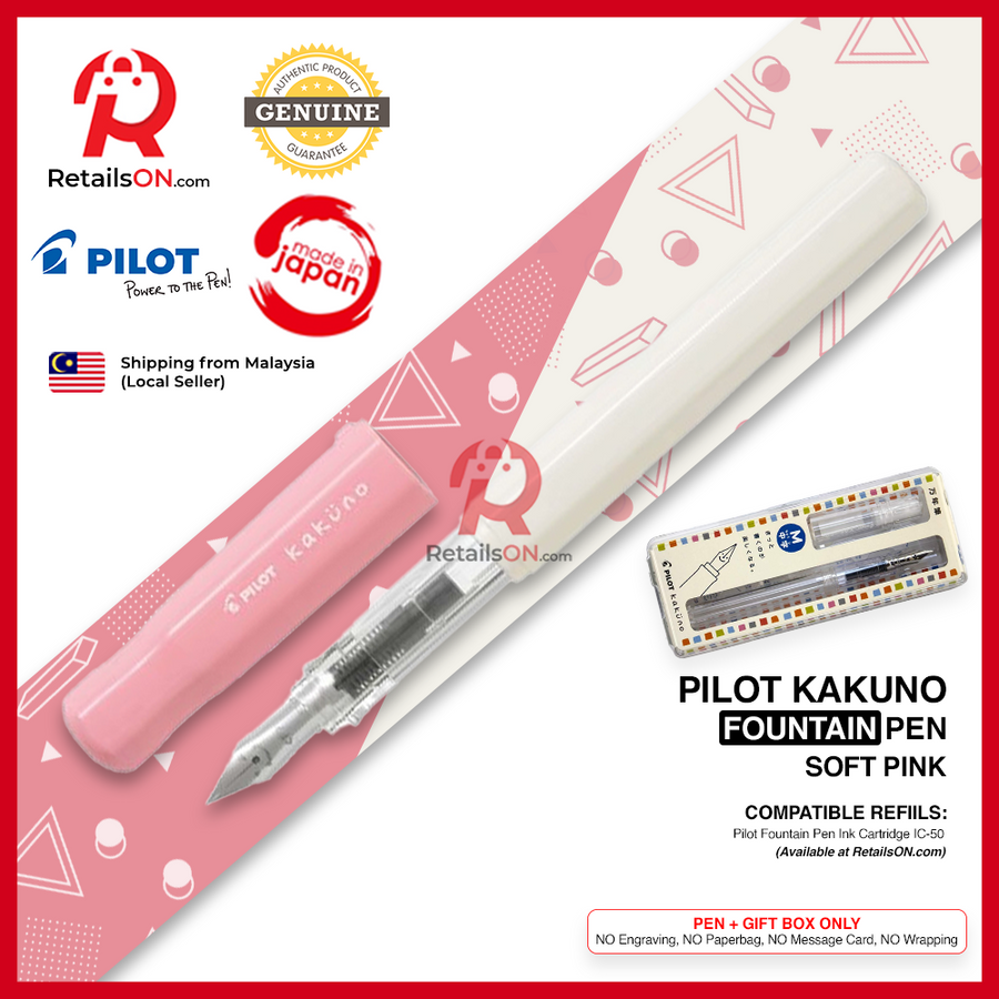 Pilot Kakuno Fountain Pen - Soft Pink / Kaküno / {ORIGINAL} / [RetailsON] - RetailsON.com (Premium Retail Collections)