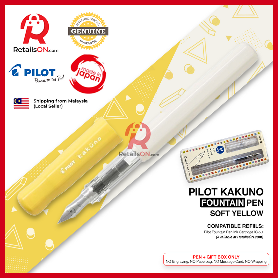 Pilot Kakuno Fountain Pen - Soft Yellow / Kaküno / {ORIGINAL} / [RetailsON] - RetailsON.com (Premium Retail Collections)