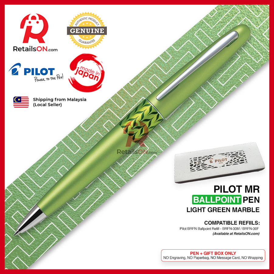 Pilot Metropolitan MR Ballpoint Pen - Light Green Marble - Refill Black (M) / MR3 Retro Pop Collection / {ORIGINAL} - RetailsON.com (Premium Retail Collections)
