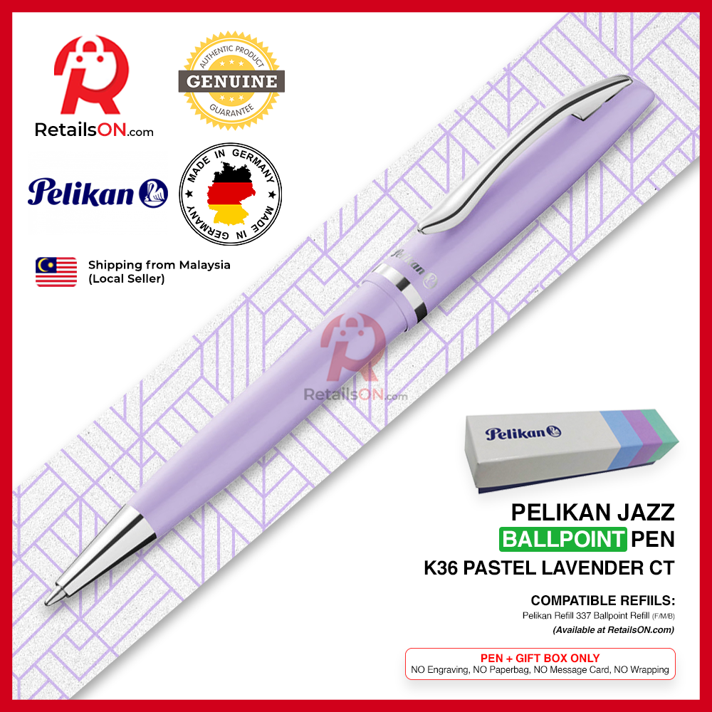 Pelikan Jazz Ballpoint Pen - Pastel Lavender Purple - Refill 337 Black / K35 K36 Gift Pen / {ORIGINAL} - RetailsON.com (Premium Retail Collections)