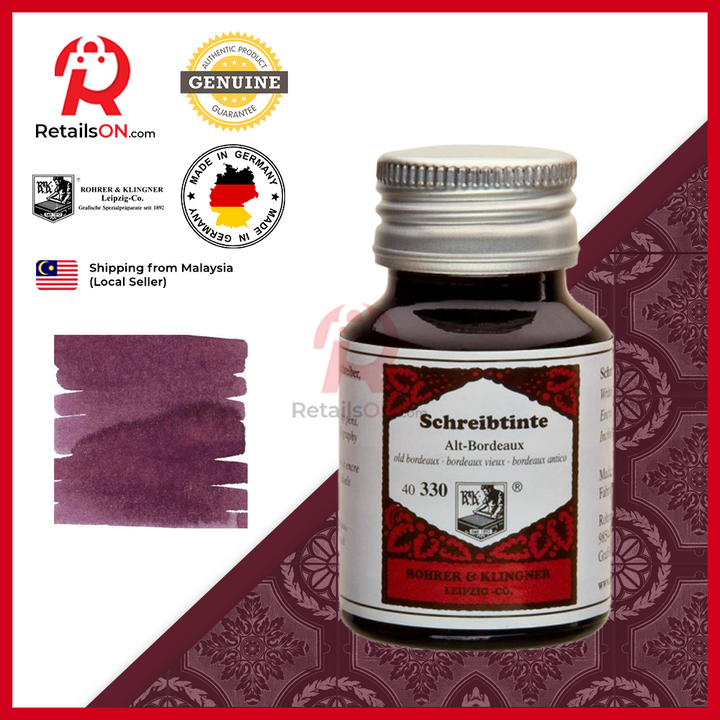 Rohrer & Klingner Ink Bottle (50ml) - Alt Bordeaux / Fountain Pen Ink Bottle 1pc (ORIGINAL) / [RetailsON] - RetailsON.com (Premium Retail Collections)