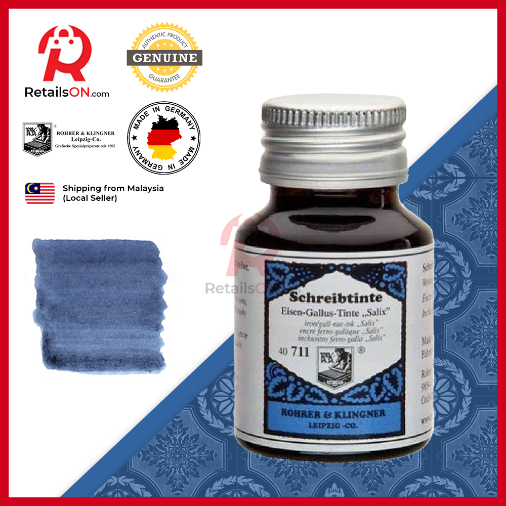 Rohrer & Klingner Ink Bottle (50ml) - Eisen-Gallus-Tinte Salix / Fountain Pen Ink Bottle 1pc (ORIGINAL) / [RetailsON] - RetailsON.com (Premium Retail Collections)