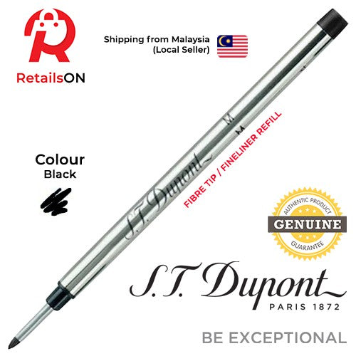 S.T. Dupont Refill Fibre Tip - Black | Fineliner Pen Refill for ST Dupont Paris (ORIGINAL) - RetailsON.com (Premium Retail Collections)