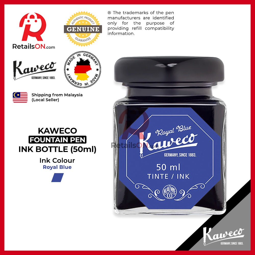 Kaweco Ink Bottle (50ml) - Royal Blue / Fountain Pen Ink Bottle 1pc (ORIGINAL) / [RetailsON] - RetailsON.com (Premium Retail Collections)