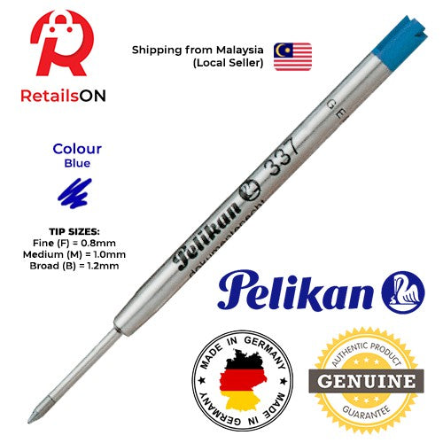 Pelikan Refill 337 for Ballpoint Pens (F/M/B) - Blue | Standard Parker Style G2 Ballpoint Refill 1pc - RetailsON.com (Premium Retail Collections)
