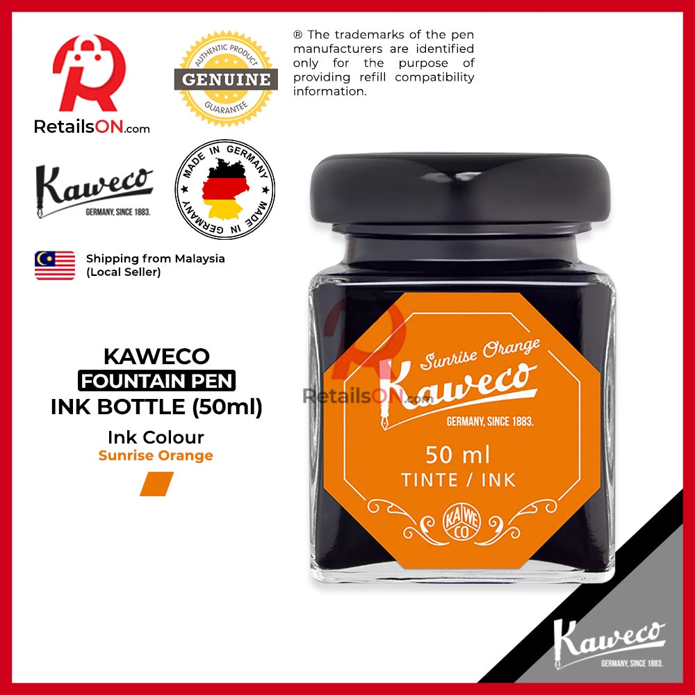 Kaweco Ink Bottle (50ml) - Sunrise Orange / Fountain Pen Ink Bottle 1pc (ORIGINAL) / [RetailsON] - RetailsON.com (Premium Retail Collections)